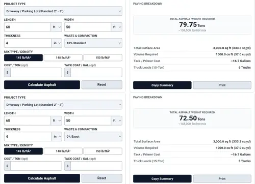 Free asphalt driveway cost calculator tool